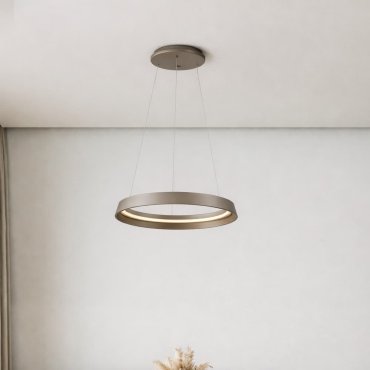 Nova Luce Ormi - lampe suspendue - Ø 45 x 150 cm - 38W dimmable LED inclus - brun champagne