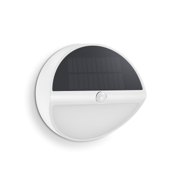 Century Italia Aura - Applique d'extérieur solaire avec capteur - Ø 20 x 9,7 cm - 5W LED inclus - IP54 - blanc