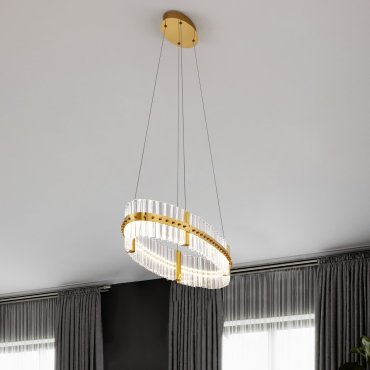 Nova Luce Kezo - lampe suspendue - Ø 90 x 130 cm - 45W dimmable LED incl. - or