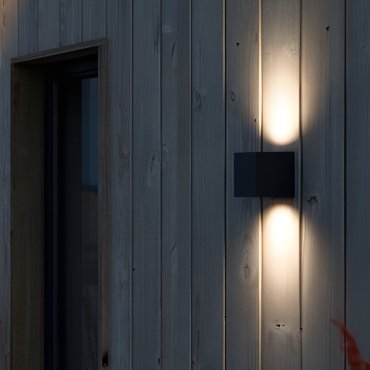 Nordlux Canto Kubi 2 - applique murale extérieure - 8,7 x 10,6 x 10 cm - 2 x 6W LED inclus - IP44 - noir