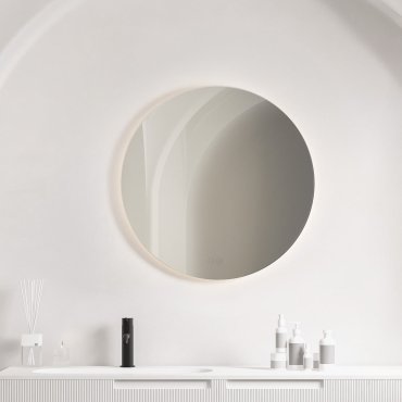Nova Luce Dab - miroir avec éclairage - Ø 60 x 3 cm - 33W LED inclus - IP44 - argent