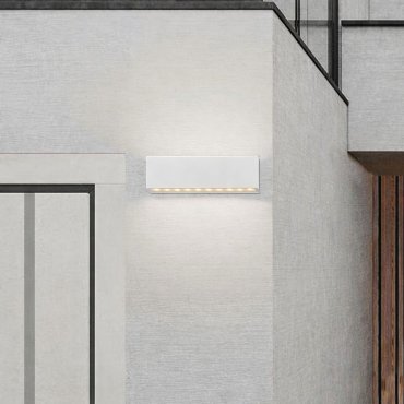 Nova Luce Flora - applique murale extérieure - 23 x 6,5 x 6,5 cm - 10W LED inclus - IP54 - blanc sablé