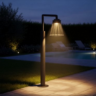 Nova Luce Carina - lampe de jardin - Ø 18 x 150 cm - 6W LED inclus - IP65 - noir sablé