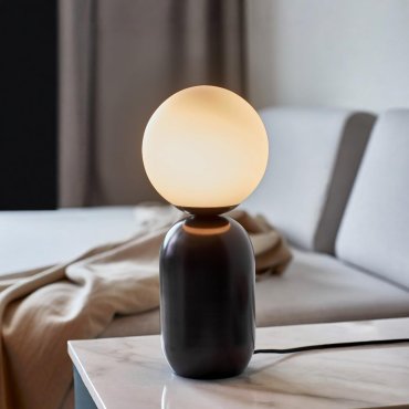Nordlux Notti - lampe à poser - Ø 15 x 34,5 cm - noir et moka