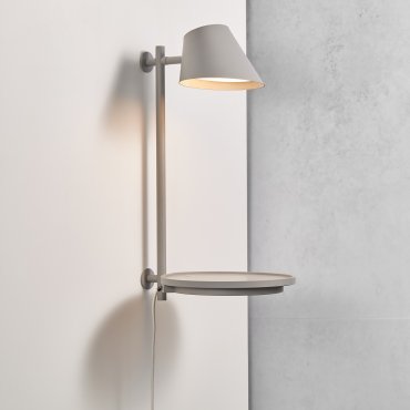 Design for the People Stay - applique murale avec interrupteur - Ø 27 x 44,5 cm - 14,5W LED dimmable inclus - gris