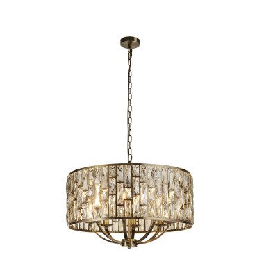 Searchlight Bijou - lampe suspendue - Ø 64 x 150 cm - laiton antique et champagne