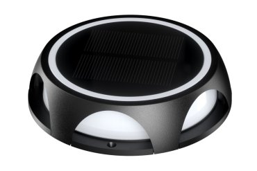Integral LED True - spot de sol en saillie solaire avec détecteur de mouvement - Ø 14 x 3,2 cm - LED 1,2W inclus - IP65 - noir