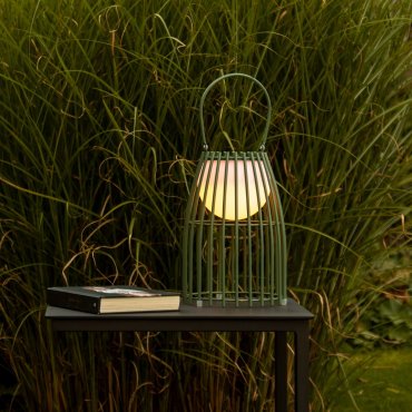 Lucide Fjara - lampe de table d'extérieur rechargeable - 17 x 17,5 x 25 cm - 0,3W LED inclus - IP44 - vert