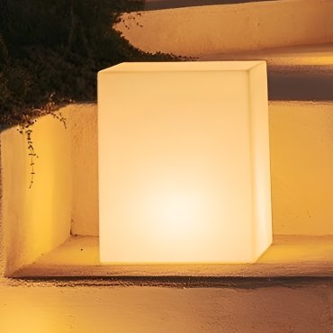 New Garden Cuby 53 - lampe de table solaire rechargeable avec télécommande - 53 x 43 x 43 cm - 1W RGB LED inclus - IP65 - blanc