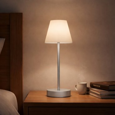 New Garden Lola Slim 30 - lampe de table rechargeable avec variateur tactile - Ø 11 x 32 cm - 1,9W LED dimmable inclus - IP44 - gris - couleur de lumière blanche