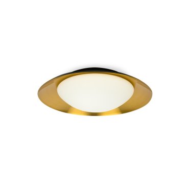 Faro Side - plafonnier/mural - Ø 39 x 11 x 21 cm - 15W LED inclus - noir &amp; cuivre