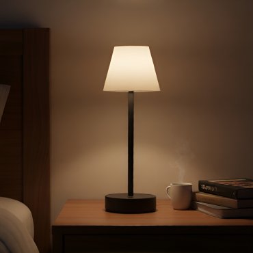New Garden Lola Slim 30 - lampe de table rechargeable avec variateur tactile - Ø 11 x 32 cm - 1,9W LED dimmable inclus - IP44 - anthracite - couleur de lumière blanche