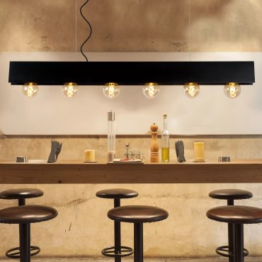 Lucide Surtus - lampe suspendue - 134 x 7 x 130 cm - noir
