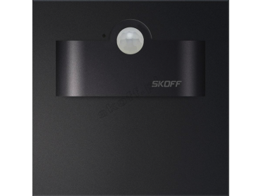 Skoff Tango Short LED - applique encastrée avec détecteur de mouvement - 73 x 73 mm - 230V - noir - 3000K