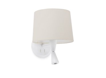 Faro Conga - applique murale - 21,5 x 19 x 17,3 cm - 3W LED inclus - blanc mat et beige