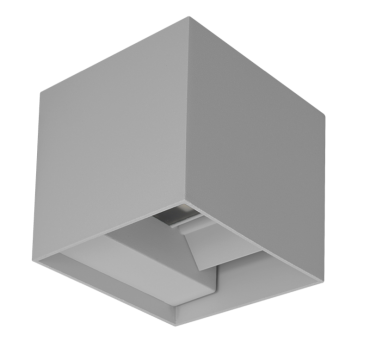 Century Italia Up &amp; Down - applique murale - 10 x 10 x 10 cm - 10W LED inclus - couleur de lumière réglable - IP65 - gris