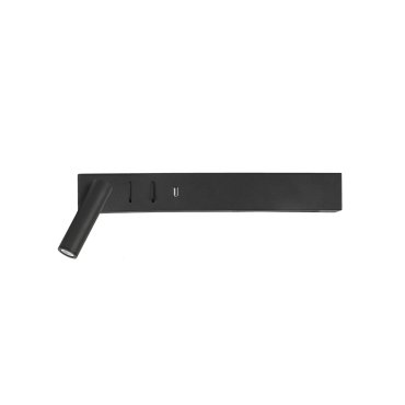 Nova Luce Vida - applique murale avec interrupteur et chargeur USB - 35 x 10 x 8 cm - 5W + 3W LED inclus - noir sable