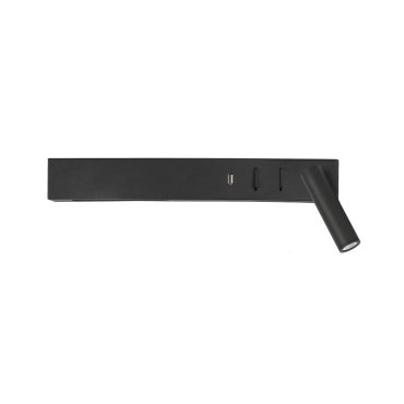 Nova Luce Vida - applique murale avec interrupteur et chargeur USB - 35 x 10 x 8 cm - 5W + 3W LED inclus - noir sable