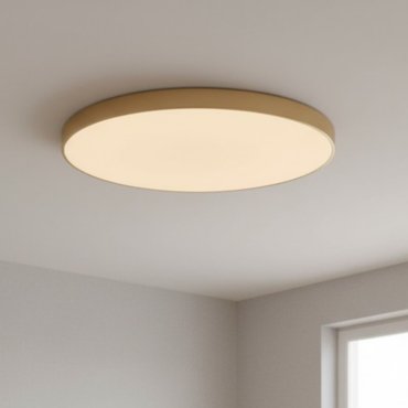 Lucide Unar - plafonnier - Ø 80 x 5 cm - 80W LED dimmable inclus - 3 niveaux de dimmer - or mat