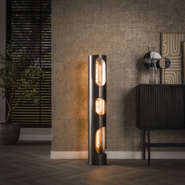 Vico Organic Cylinder L - lampadaire - 111 cm - nickel noir