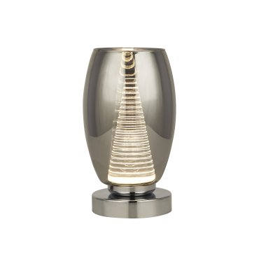 Searchlight Cyclone - lampe à poser - Ø 11,5 x 20,5 cm - 6W LED inclus - chrome et verre fumé