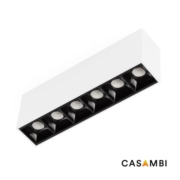 Faro Neso Point-6 - luminaire pour rail magnétique - 16,4 x 3,4 x 5,6 cm - 8W LED CASAMBI blanc chaud (2700K) inclus - faisceau de 12° - blanc