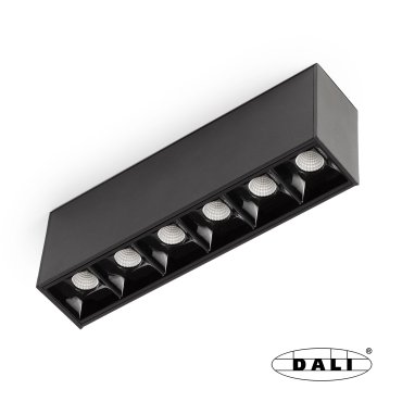Faro Neso Point-6 - luminaire pour rail magnétique - 16,4 x 3,4 x 5,6 cm - 8W DALI LED blanc chaud (2700K) inclus - faisceau de 12° - noir