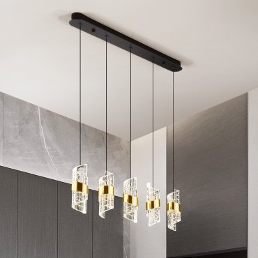 Nova Luce Seneca - lampe suspendue - 83 x 150 x 7,5 cm - 41W LED inclus - or et noir