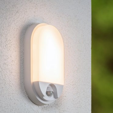 Lucide Hups IR - applique murale extérieure avec détecteur - 11,9 x 4,5 x 21,2 cm - 10W LED inclus - IP54 - blanc