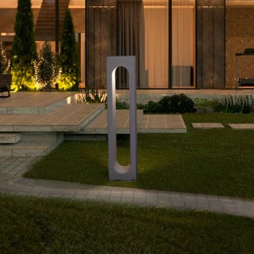Nova Luce Stage - lampe de jardin - 15 x 70 x 15 cm - 6W LED inclus - IP65 - gris