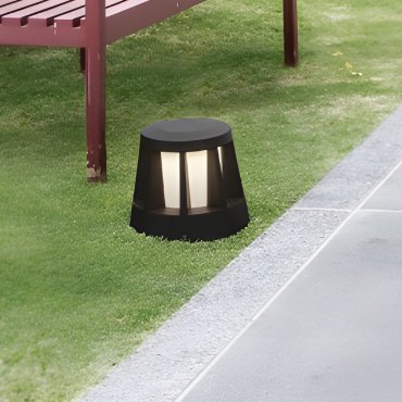 Nova Luce Stark - lampe de jardin - Ø 16 x 14,6 cm - 8W LED inclus - IP65 - anthracite foncé