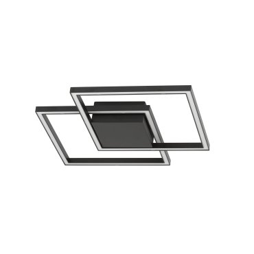 Nova Luce Bilbao - plafonnier - 46 x 46 x 6,5 cm - 25W LED inclus - noir mat