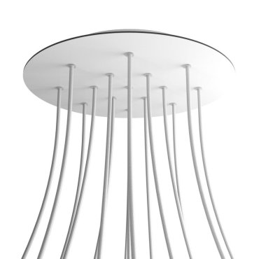 Creative Cables - Rose-One Rosace de plafond ronde pour 15 points lumineux - Ø 40 x 3,5 cm - blanc