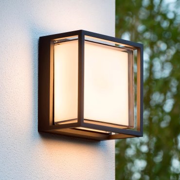Lucide Singa Led - applique murale extérieure - 17 x 17 x 10 cm - 10W LED inclus - IP54 - noir