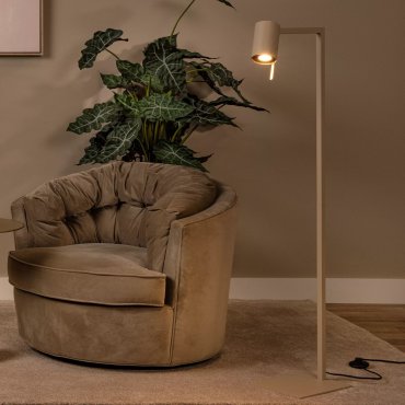 Lucide Lesley - lampadaire - 34 x 20 x 130 cm - taupe