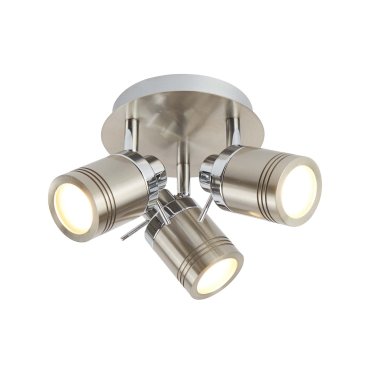 SECONDE CHANCE - Projecteur Samson - projecteur de surface 3L - Ø 28 x 16 cm - IP44 - argent satiné