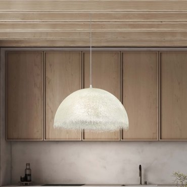 Nova Luce Lalu - lampe suspendue - Ø 60 x 210 cm - blanc sablé