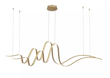 SECONDE CHANCE - Lucide Lambada - lampe suspendue - 160 x 24 x 220 cm - 2 x 55W LED dimmable inclus - gold
