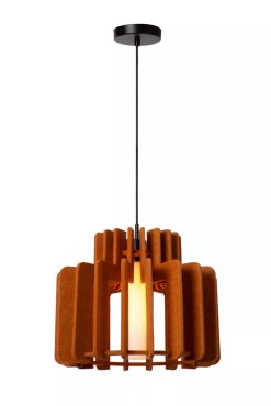 Lucide Rollo - lampe suspendue - Ø 40 x 150 cm - terre cuite