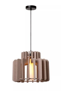 Lucide Rollo - lampe suspendue - Ø 40 x 150 cm - taupe