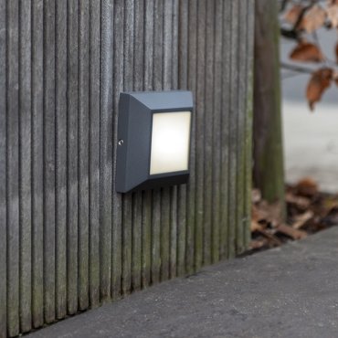 Lutec Helena - applique d'extérieur - 10,1 x 3,2 cm - 4W LED inclus - IP54 - gris foncé