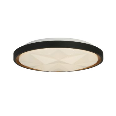 Searchlight Satellite - plafonnier avec télécommande - Ø 42 x 6 cm - 24W LED dimmable inclus - noir et or