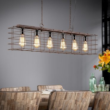 MODÈLE D’EXPOSITION - Vico Cage - lampe suspendue - 95 x 21 x 150 cm - brun rouille