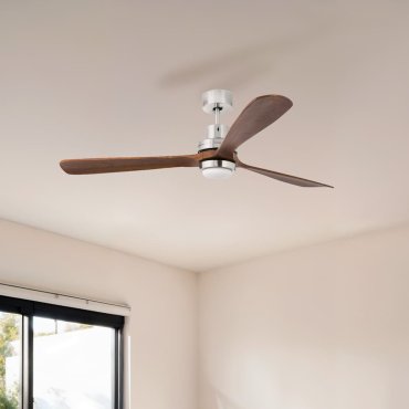 Faro Lantau XL - ventilateur de plafond avec lumière - Ø 168 cm - nickel mat et noyer