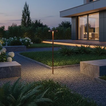 VK Lighting Mush - lampe de jardin à piquet - Ø 15 x 60,8 cm - 8W LED inclus - IP65 - Brun rouille