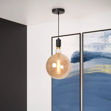 Lucide Jova - Lampe suspendue - Ø 10 x 4,6 x 140 cm - noir