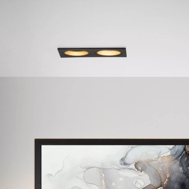 Lucide Embed - spot encastrable 2L - 175 x 91 mm, 170 x 83 mm encastrable - noir