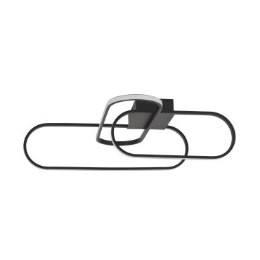 Nova Luce Arte - plafonnier - 66,5 x 53 x 18 cm - 38,4W LED dimmable inclus - noir mat