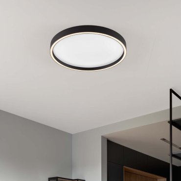 Nova Luce Istos - plafonnier - Ø 50 x 5 cm - 38W dimmable LED inclus - noir sablé