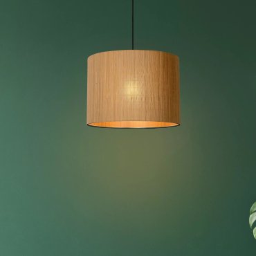 Lucide Magius - lampe suspendue - Ø 42 x 160 cm - brun clair et noir